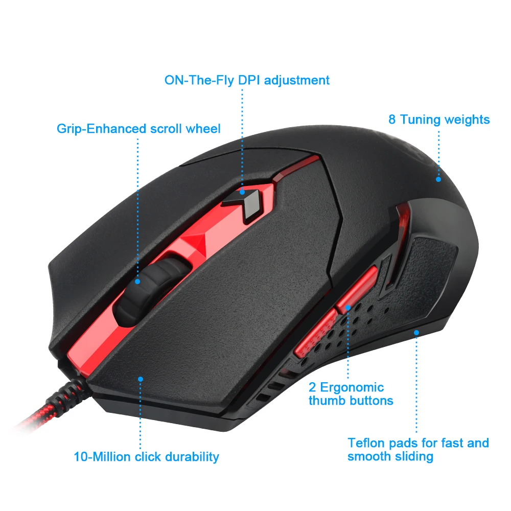 REDRAGON S101-1, игровая клавиатура, мышь, комбинированная, USB, проводная, 112 клавиш, цветной светодиодный, с подсветкой, для настольного компьютера, ноутбука, компьютера