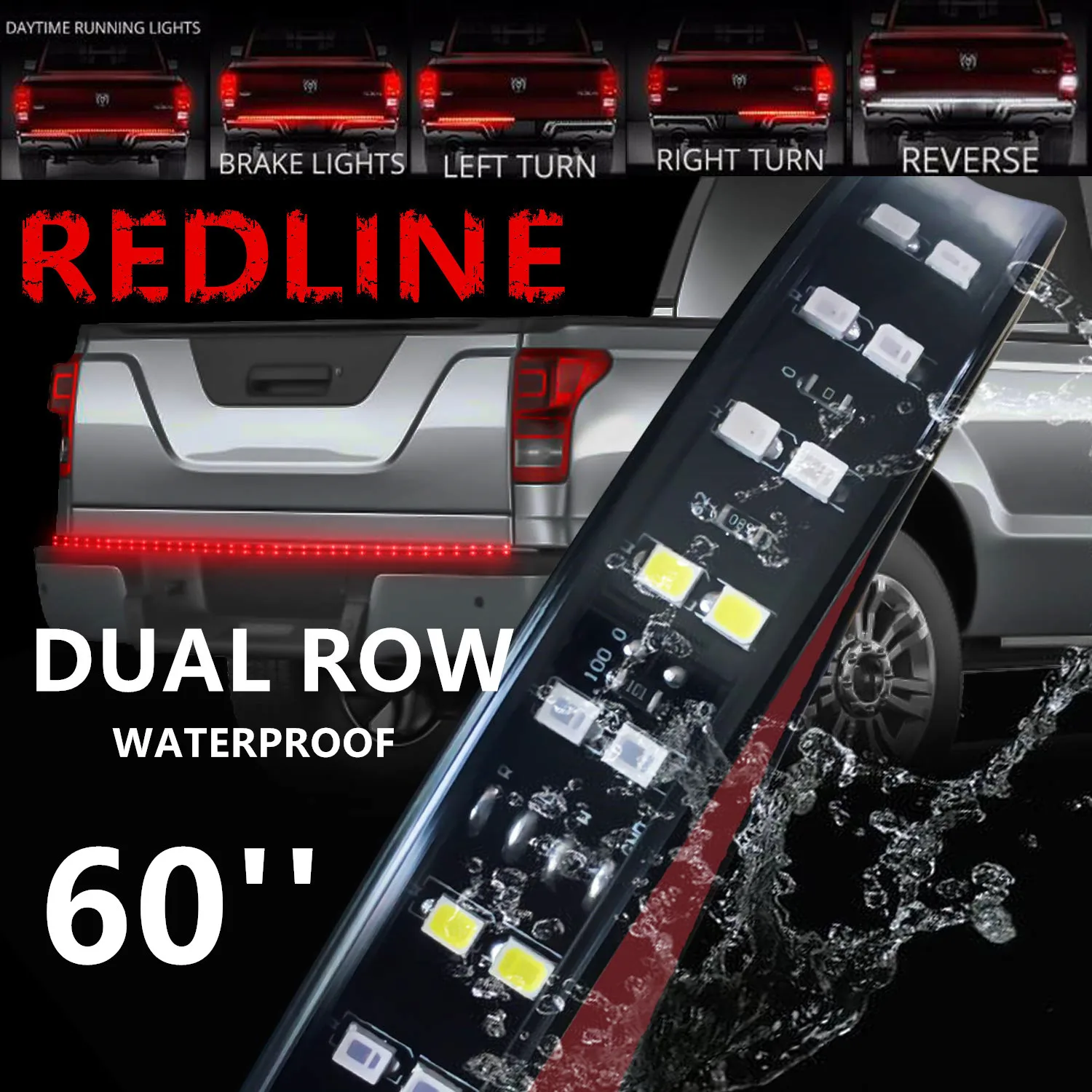 RedLine 60 &quotLED задняя дверь полоса указатель поворота для грузовика пикап обратный