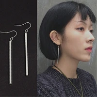 boucle doreille simple metal long tassel earrings for women gold color geometric square drop earings fashion jewelry oorbellen