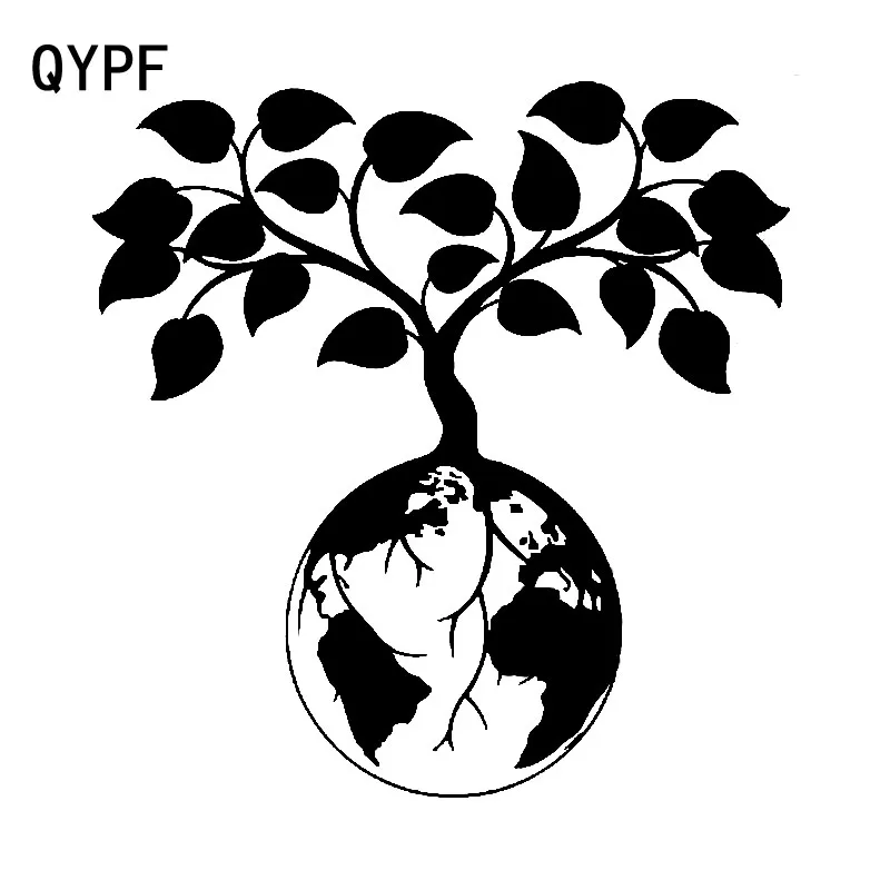 QYPF 15 9 см * 16 4 деликатные различные мультфильмы в корне горшок дерево виниловая