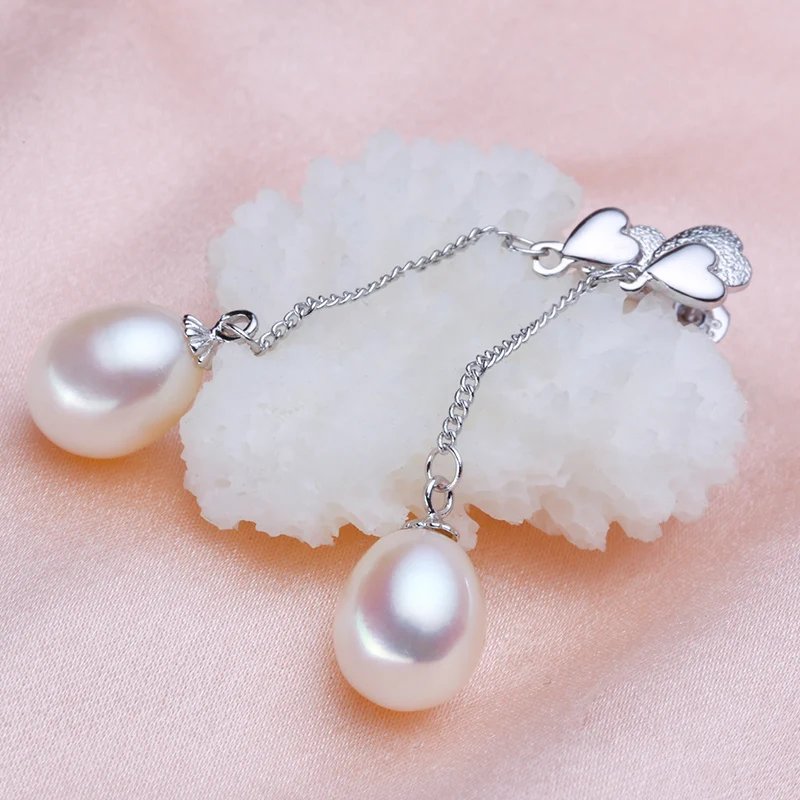 925 серебряные натуральным большой [Красивый] жемчужные серьги падения корейский