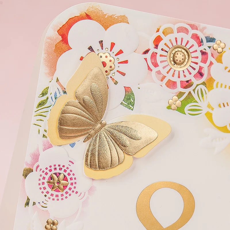 Лазерная резка 3D Бабочка Цветочный Дизайн Свадебные рассадочная карточка с