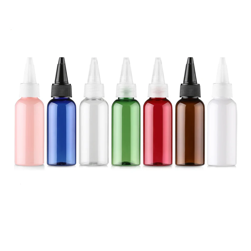 

1000pcs/lot 50ml Plastic Bottle with Pointed screw cap Cosmetic container travel kits portable PET lotion cream