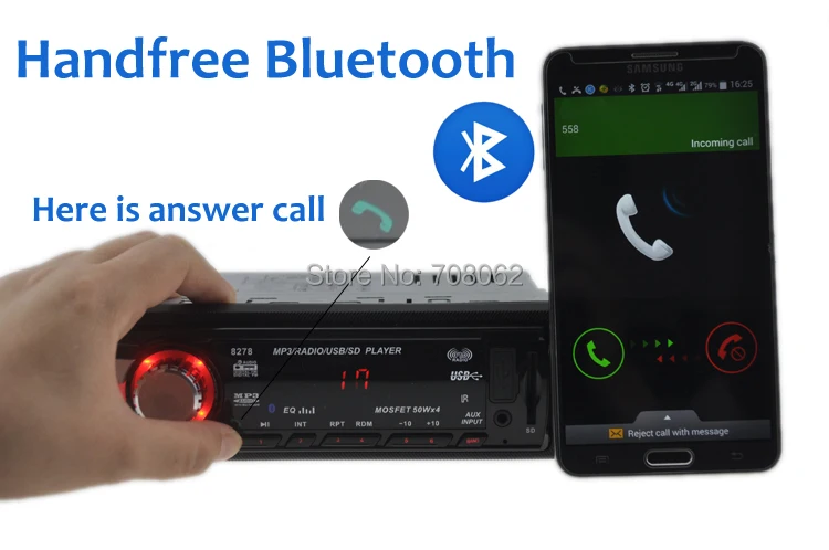 Автомобильный радиоприемник стерео плеер Bluetooth MP3 FM USB 1 Din пульт дистанционного