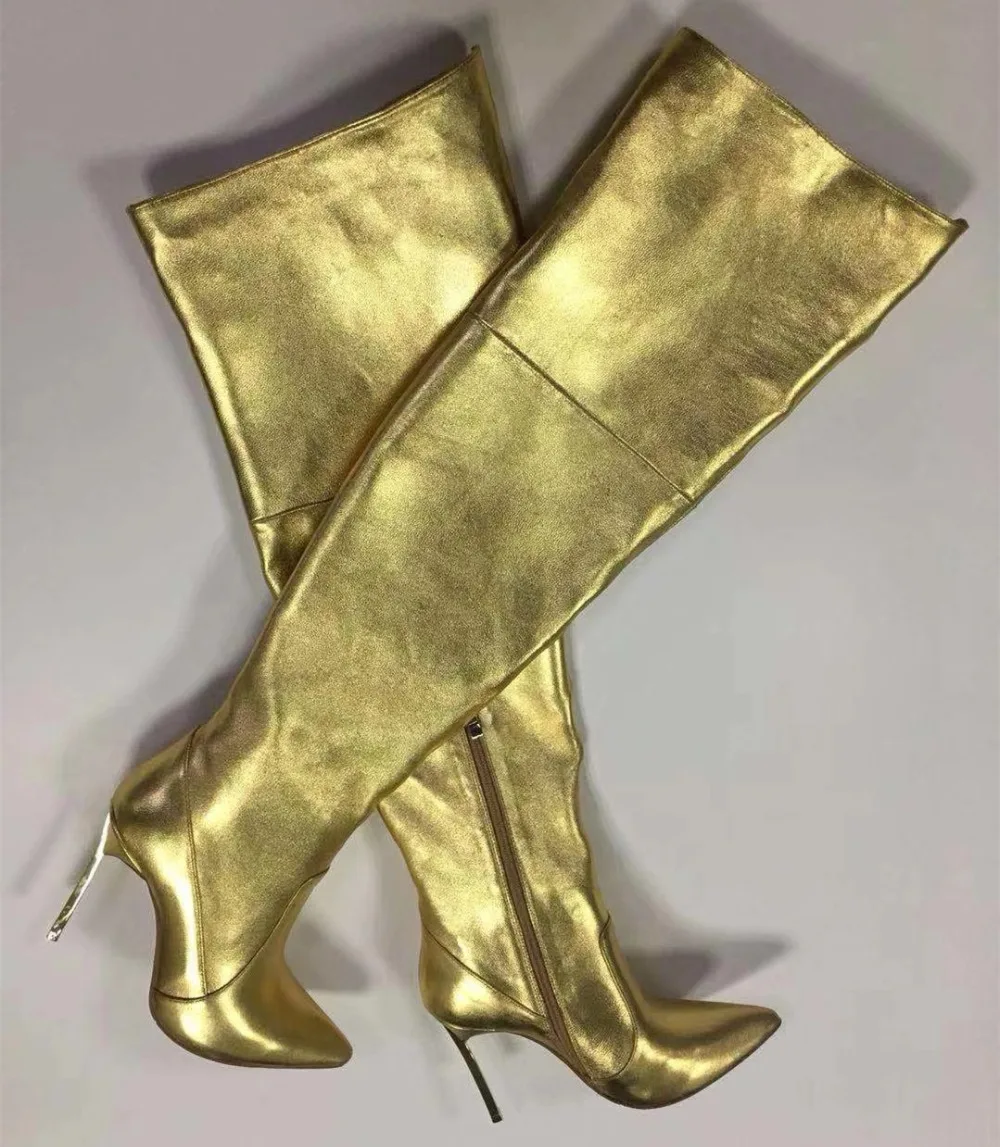 

Brand new high quality women's over-the-knee boots sexy pointed toe leather high-heeld boots EU35-42 size BY665
