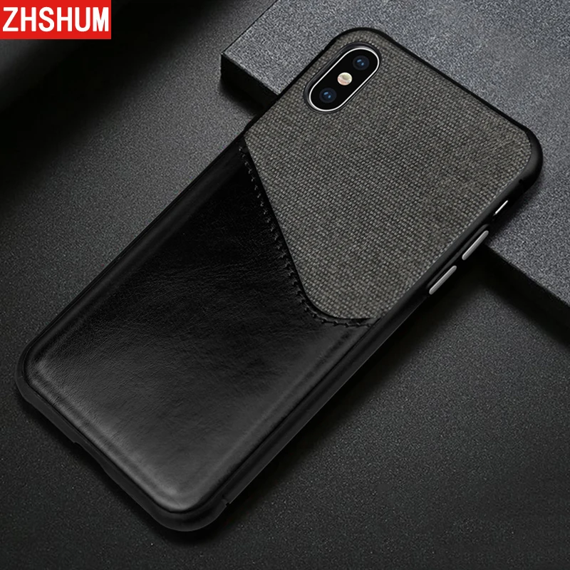 Luxury Cloth Case for Iphone XS MAX XR Leather PU Card Pocket Silicone Bumper 360 Full Back Cover Apple X S R |
