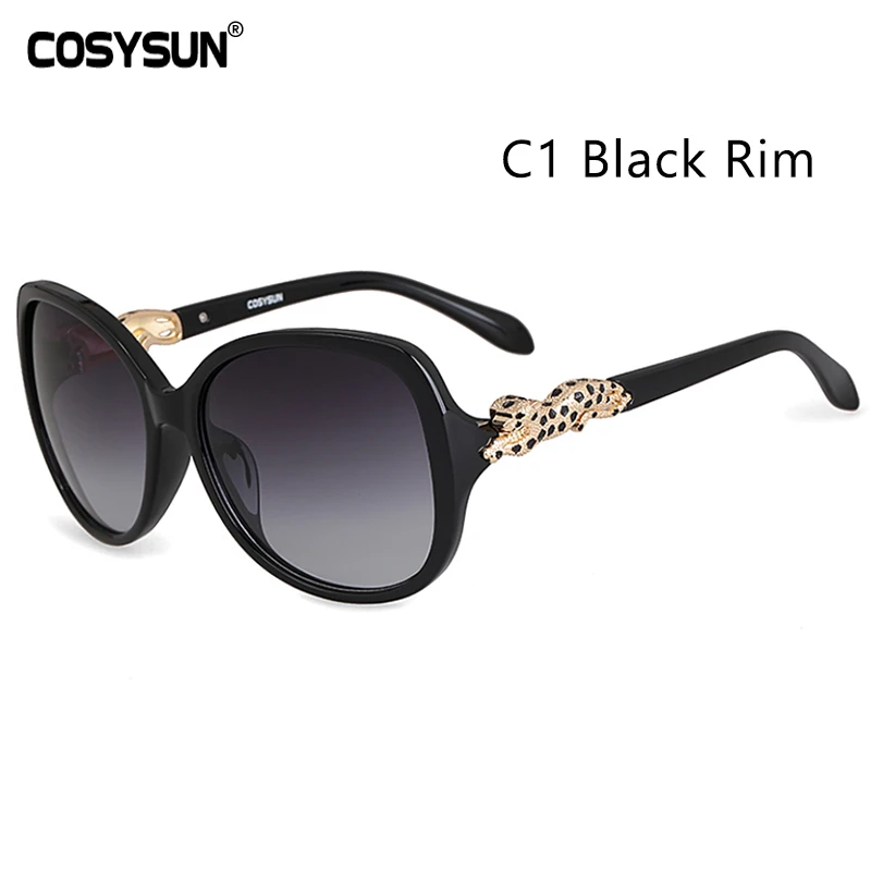 C1Black Rim COSYSUN брендовые леопардовые Солнцезащитные очки женские солнцезащитные очки женские брендовые дизайнерские женские солнцезащитные очки Роскошные солнцезащитные очки женские очки - Цвет линз: C1Black Rim