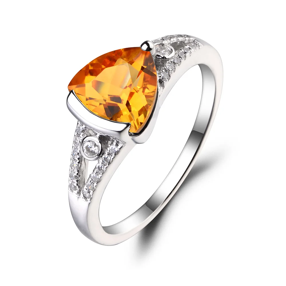 Украшения leige Настоящее натуральное цитрин цельное кольцо из стерлингового