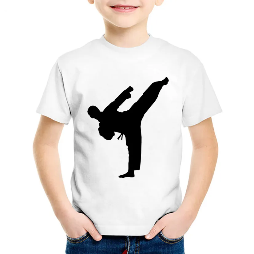 Модные детские футболки с принтом каратэ Kick MMA Shotokan летние короткими рукавами для