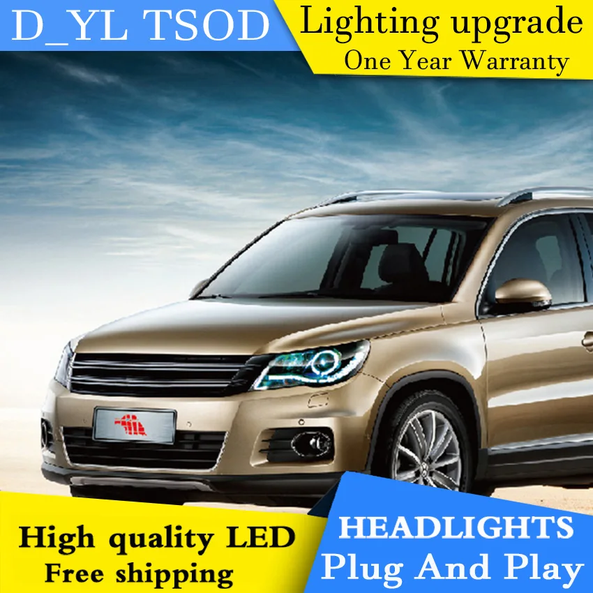 Car Styling For VW Tiguan headlights 2010-2012 led headlight Head Lamp drl projector H7 hid Bi-Xenon Lens | Автомобили и