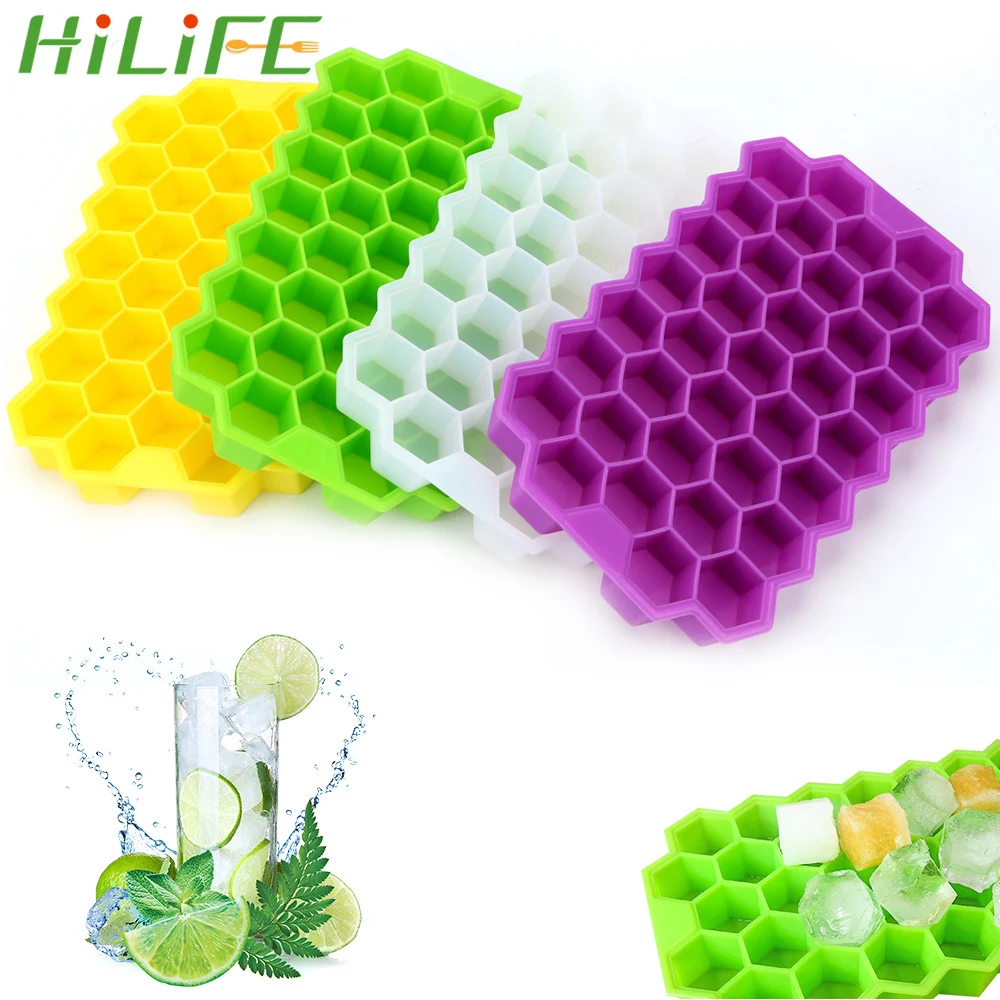 HILIFE 37 кубиков сотового льда с крышками для виски коктейля холодного напитка