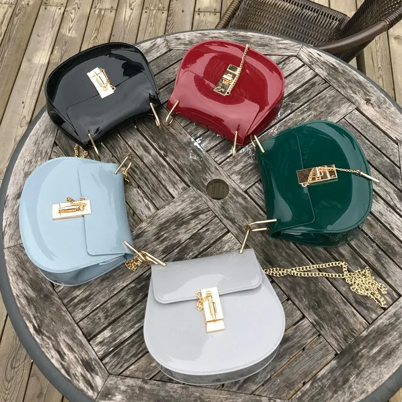 Брендовая Желейная Сумка летние ПВХ ярких цветов седельная сумка Роскошные