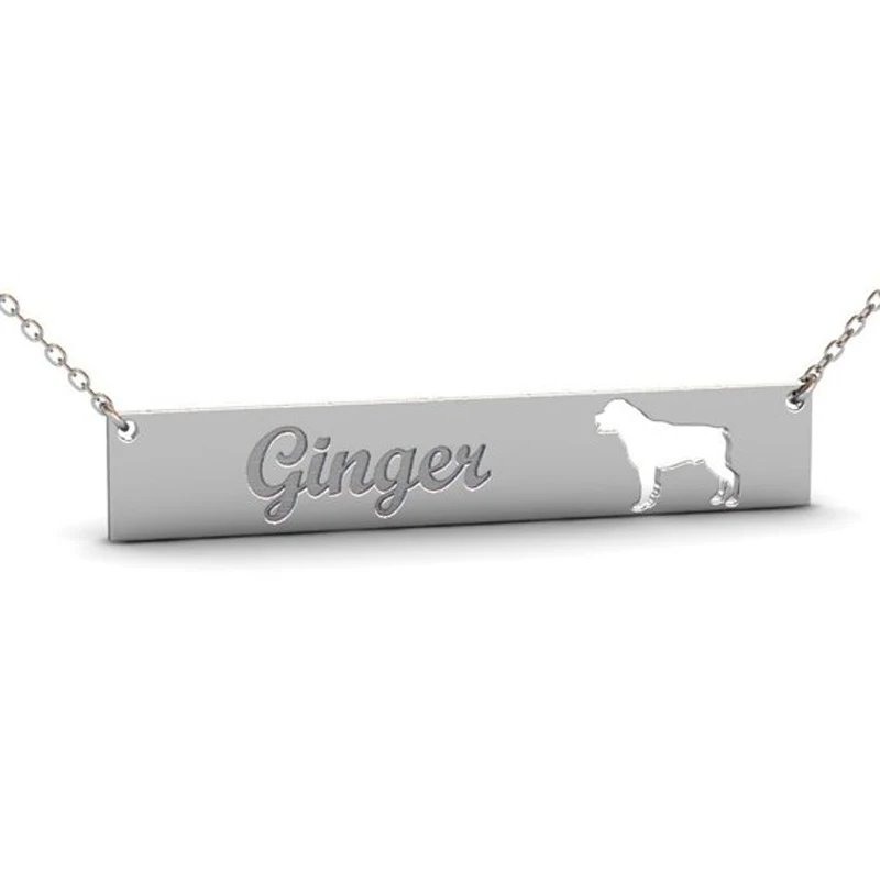 Ufine Personalized name or words gift for girl ROTTWEILER Dog bar pendant Necklace cooper high quality necklace N2159 | Украшения и