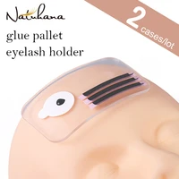natuhana 2pcs forehead transparent sticker lash pad silicone flase eyelash extension stand pallet tray holder eyelash pad