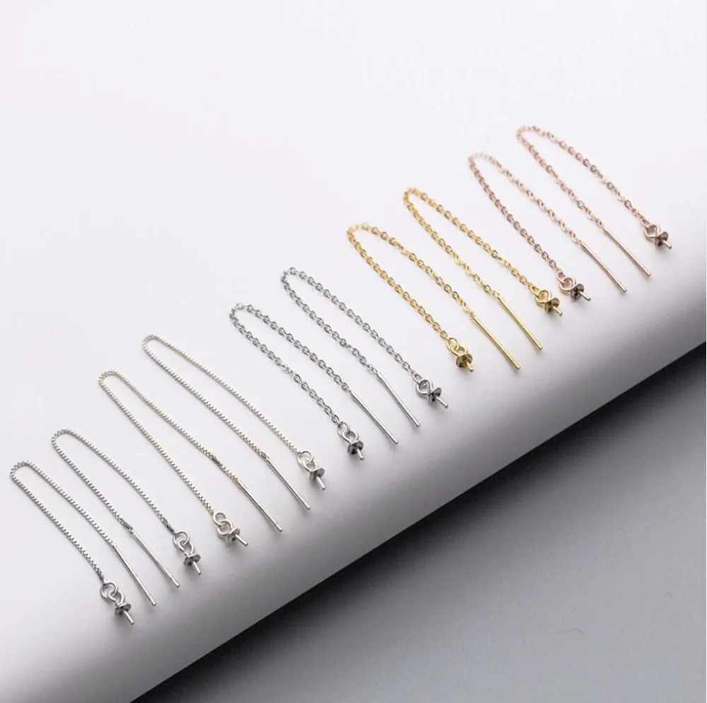 2 шт. шпилька из стерлингового серебра SIL серьги с резьбой для самостоятельного