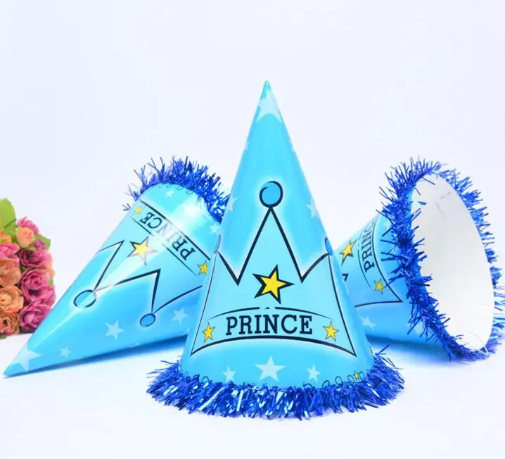 

Children birthday party paper cap princess prince kids cartoon carnival Elf tassel hats festive XMAS event decoration supplies