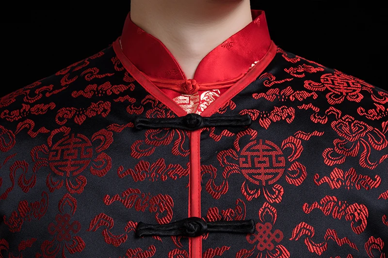 Новое поступление мужской красный костюм Чонсам в китайском стиле платье жениха