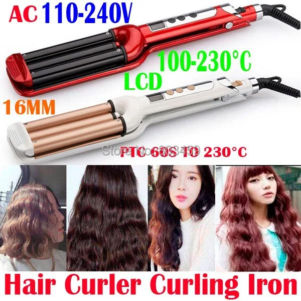 

Utomatic Ceramic Hair Curler Curling Iron Styling Tools Hair Styler Curler Hair Care Deep Wave Roller Triple Barrels