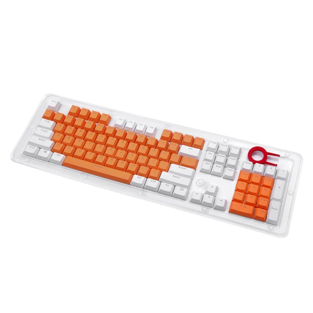 PBT двойной выстрел впрыска Keycaps Оранжевый Белый контрастный цвет механические