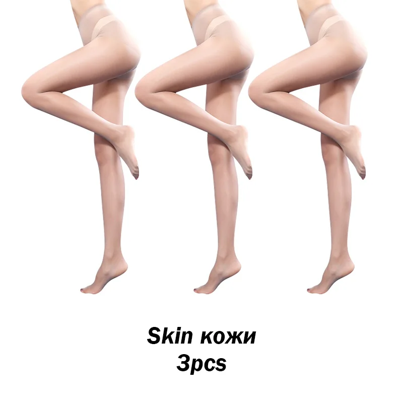 BONAS колготки женские 15D Nylons тонкие женские чулки 6 пар T промежность сексуальные колготки модные однотонные спандекс тонкие Collant Femme подарок - Цвет: skinx3