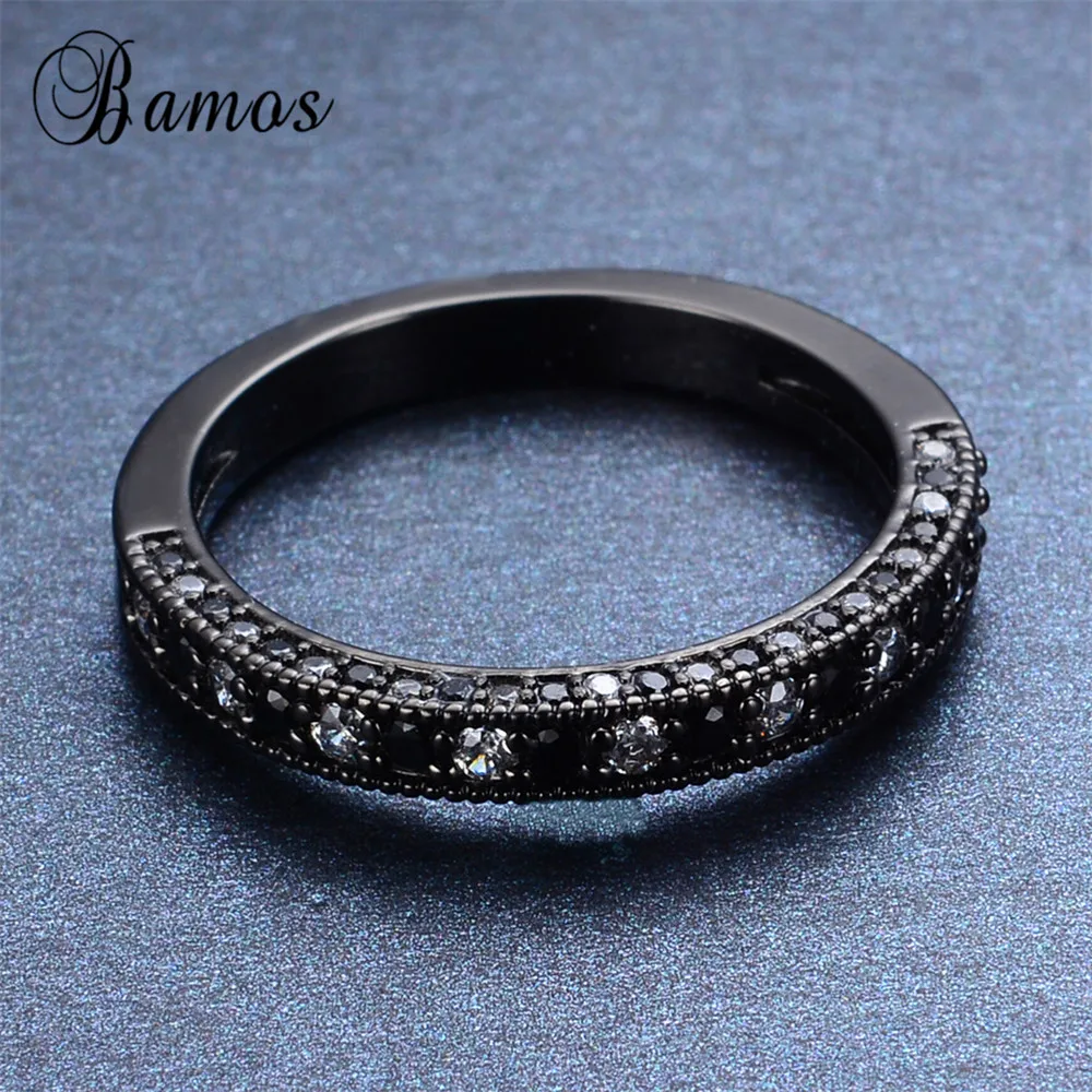 Женское кольцо с цирконом белое черным и золотым покрытием 14 к Размер 5/6/7/8/9/10