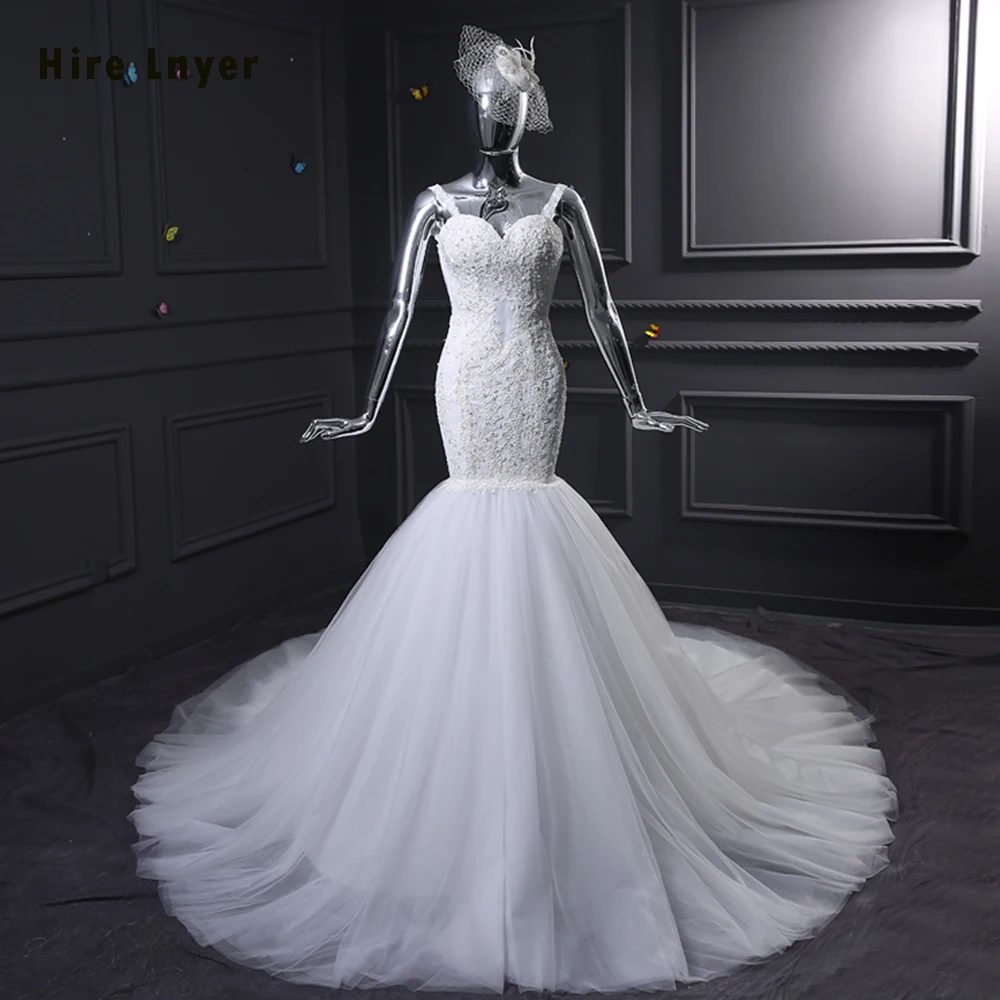 Новый Robe De Mariage с аппликацией бусинами в стиле русалки Свадебные платья со