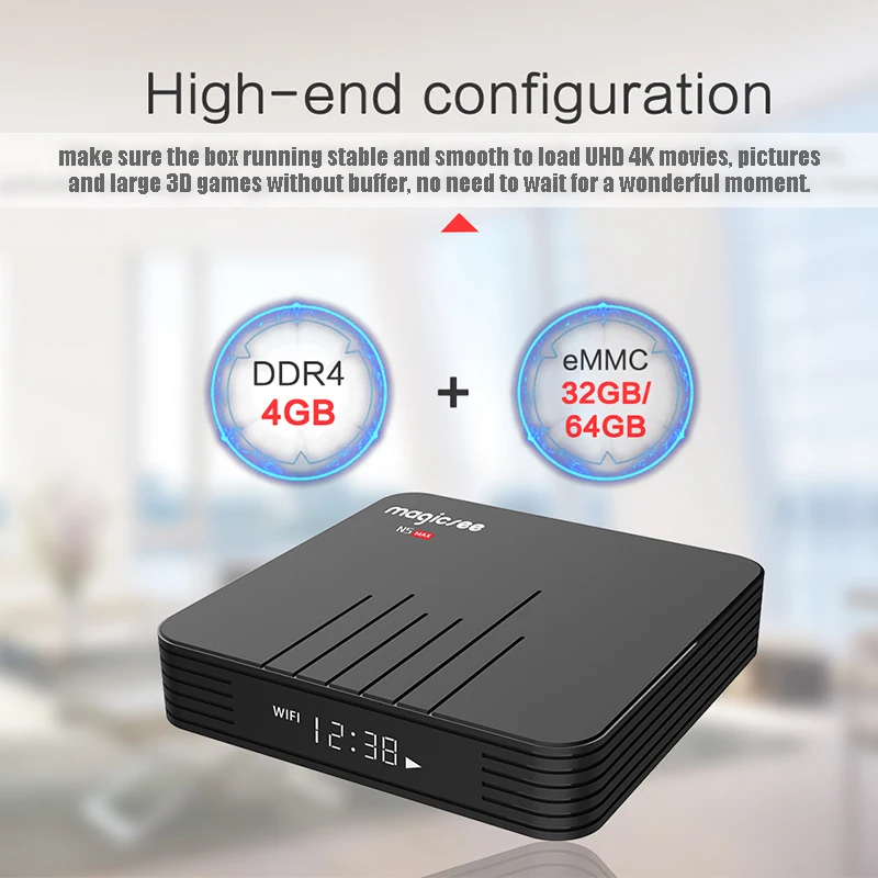 Magicsee N5 Max Amlogic S905X2 Android 8 1 ТВ коробка 4G 32G/64G Rom 2 4 + 5G двойной Wi-Fi Bluetooth Smart BOX K Декодер