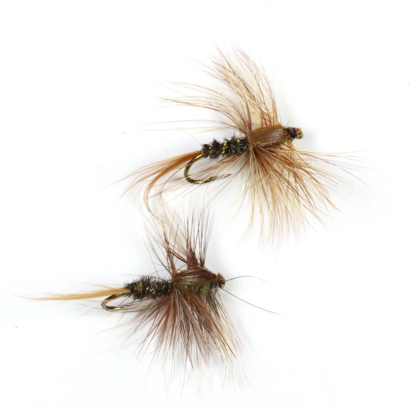 Wifreo 10 шт.#8 коричневая наживка Золотое ребро Herl Peacock Nymph Spinner Baetis Летающая приманка форель Муха Рыбалка мухи& Flys