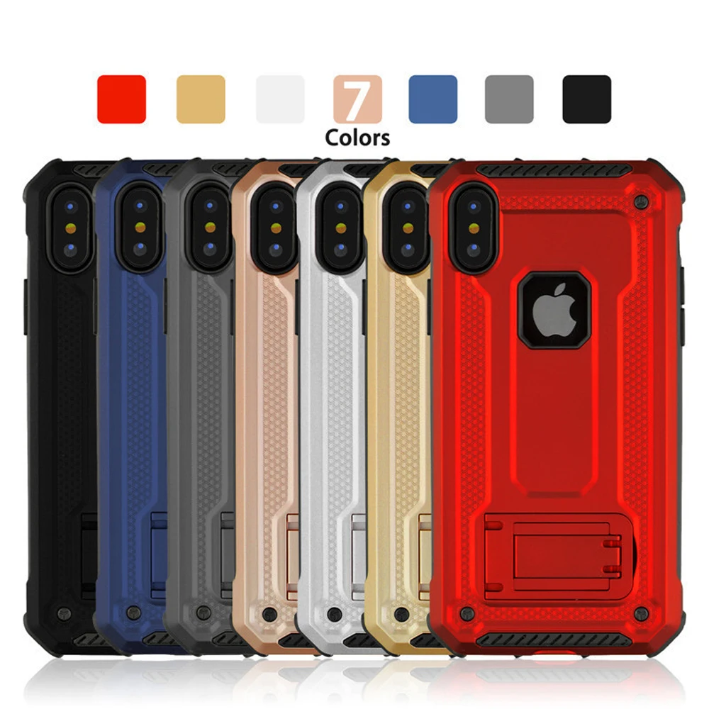 Eqvvol Luxury Armor Shockproof Phone Case For iPhone XR XS MAX X 8 7 6 6s Plus Cases Anti-knock Bracket Stand Cover Matte Coque |