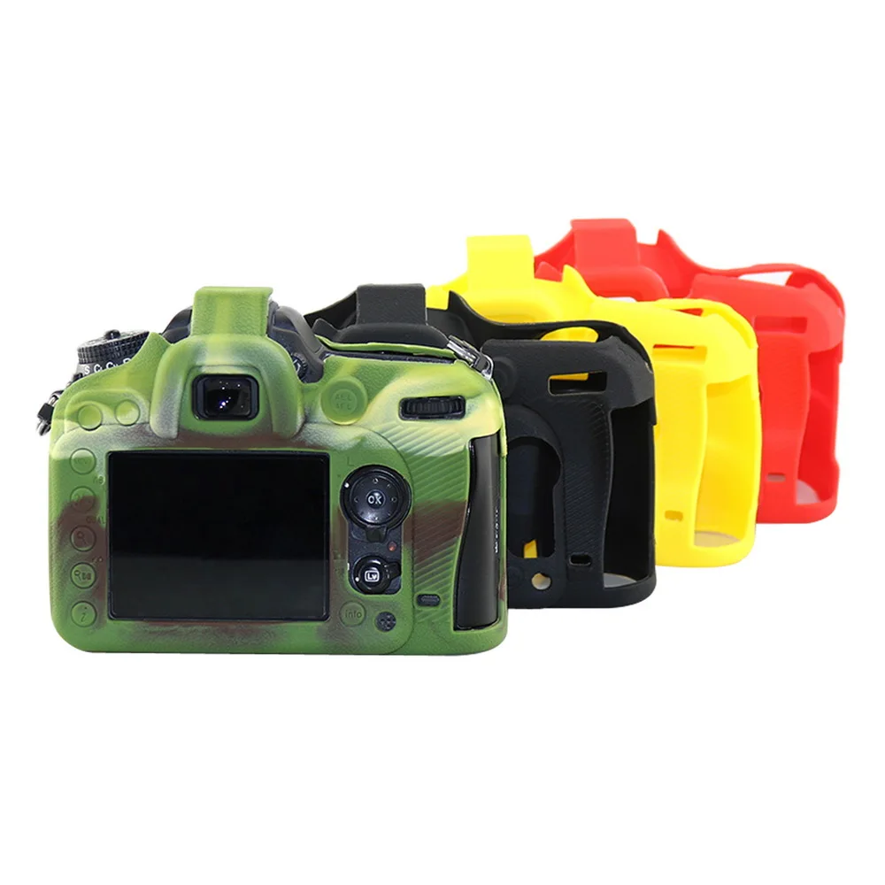 Мягкий силиконовый чехол Обложка для Nikon D7200 камуфляжный красный желтый