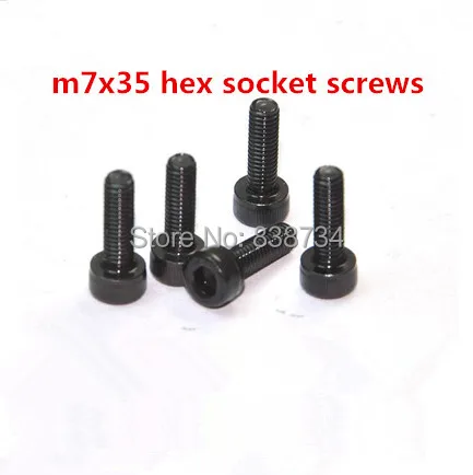 50 шт. M7 * 35 12 9 класс стали черный оксидный шестигранный торцевой колпачок винтовой