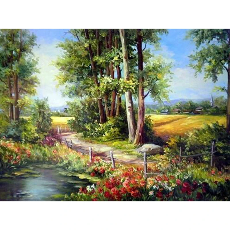 Новая алмазная живопись пейзаж картины стразы Алмазная мозаика дерево полная
