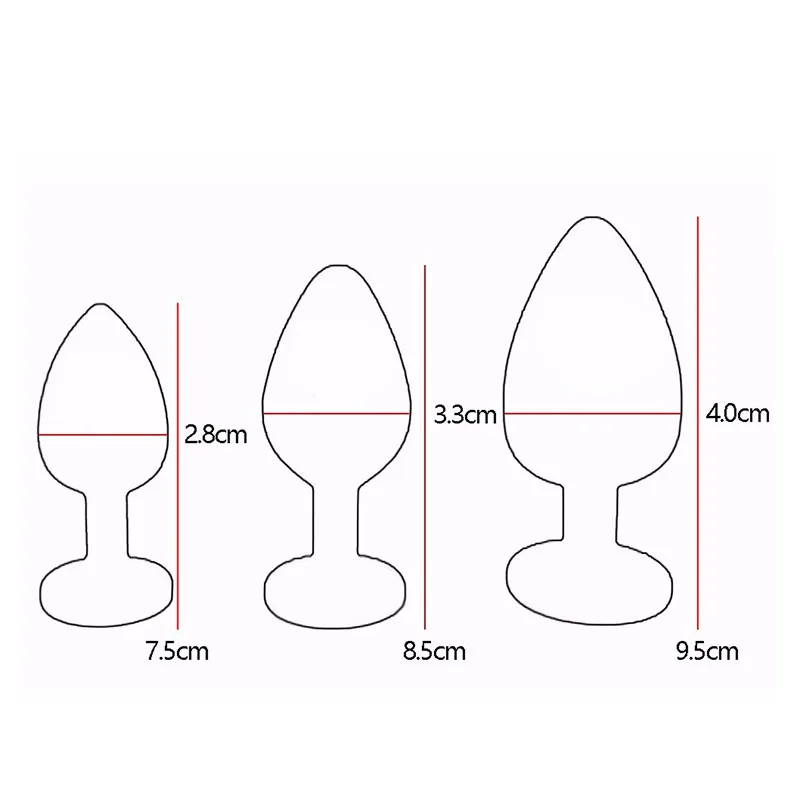 Силиконовая Анальная пробка с кристаллами и бриллиантами для стимуляции точки G