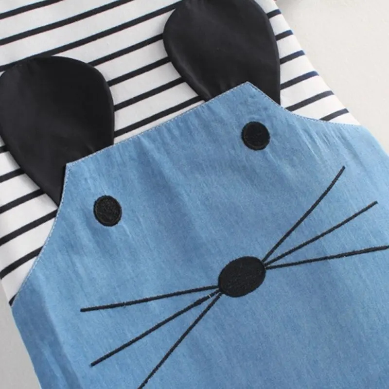 Полосатые Лоскутные Платья с персонажами из мультфильмов для девочек милая