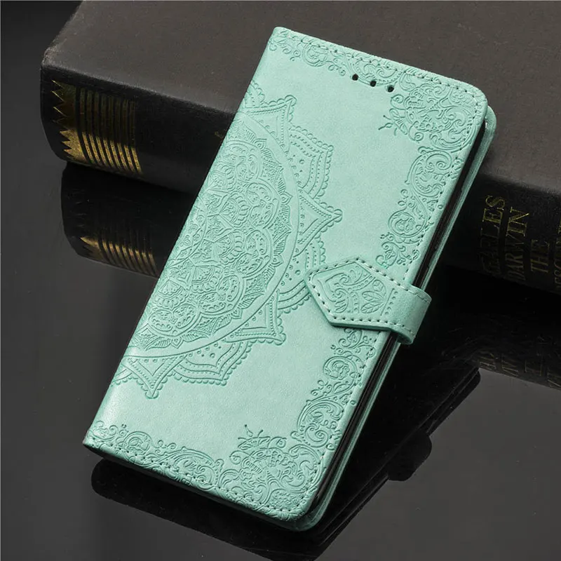 Green Мандала PU кожаный бумажник флип чехол для iphone 6/6 S 7 8 плюс iphone X XS Max XR 5S SE телефон магнит застежка держателя карты кобуры - Цвет: Green