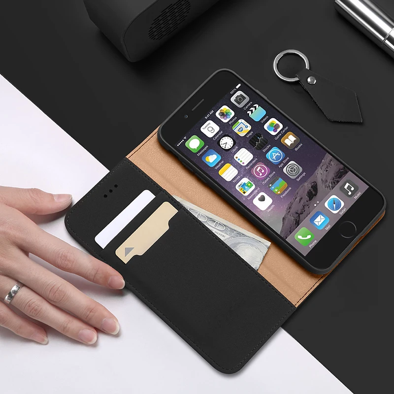 Чехол из натуральной кожи DUX DUCIS для iPhone 6 6s винтажный флип-Бумажник телефона чехол