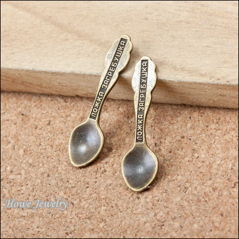 30 шт. кулон в виде ложки антикварная бронзовая подвеска ювелирные изделия
