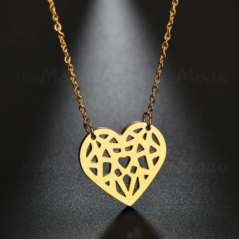 Женское минималистичное колье ELSEMODE из нержавеющей стали золотистого цвета с