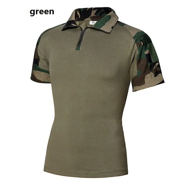 Army green ZOGAA брендовые новые мужские Поло армейские тактические рубашки поло для мужчин военный топ с коротким рукавом камуфляжная Мужская рубашка поло - Color: Army green