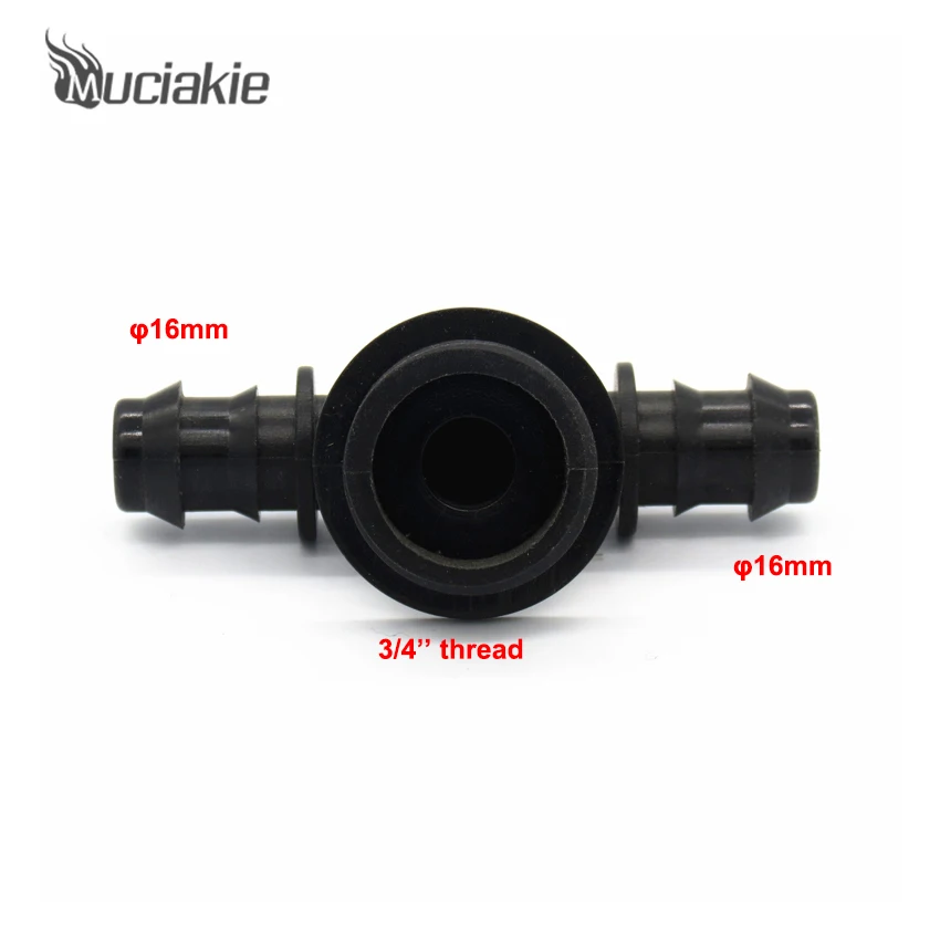 MUCIAKIE 1 шт. 1/2 ''(3/4'') резьба до 16 мм(20 мм) PE трубопровод для полива колючей тройник Connetors микро орошения фитинги
