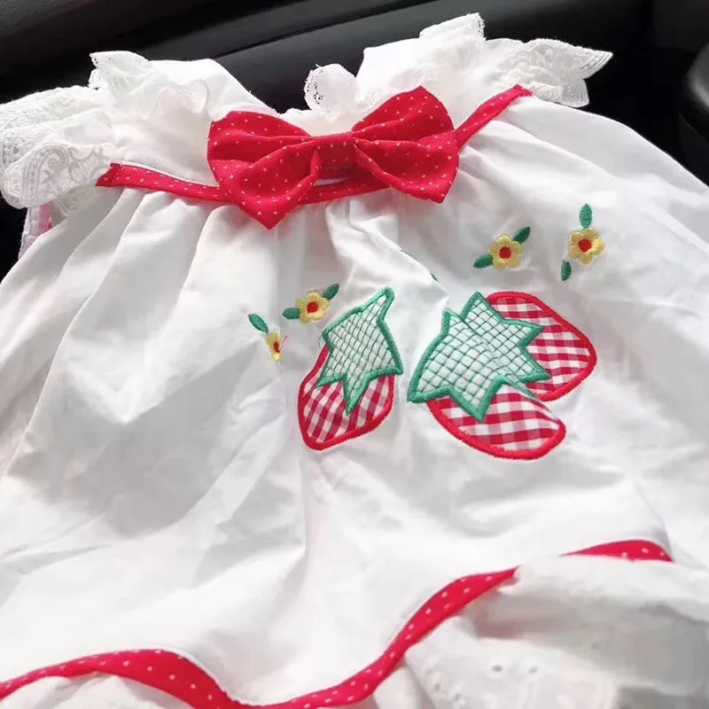 2019 милое белое платье для маленьких девочек с вышивкой клубники малышей | Детская