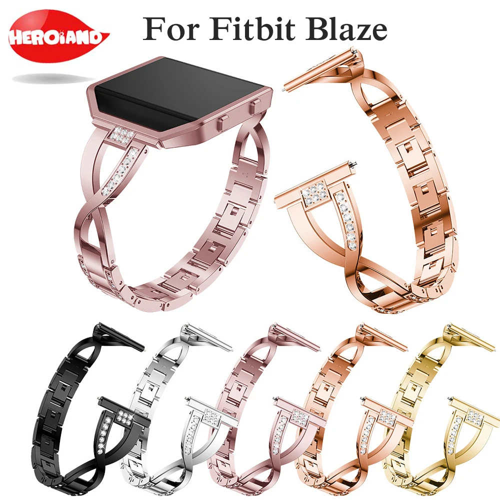 Кристальный металлический ремешок для часов Fitbit Blaze новинка высокое качество