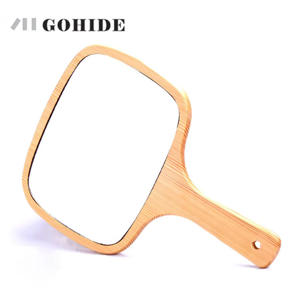 Ручная работа деревянная ручка зеркальце из небьющегося дерева винтажное