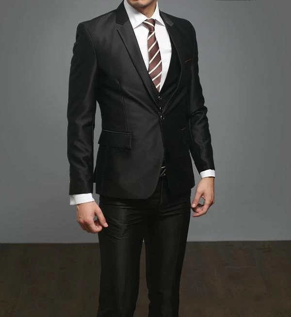 Mens Groom Slim Fit Suits Wedding Black Suit Set 2015 New Arrival Men terno masculino slim | Мужская одежда