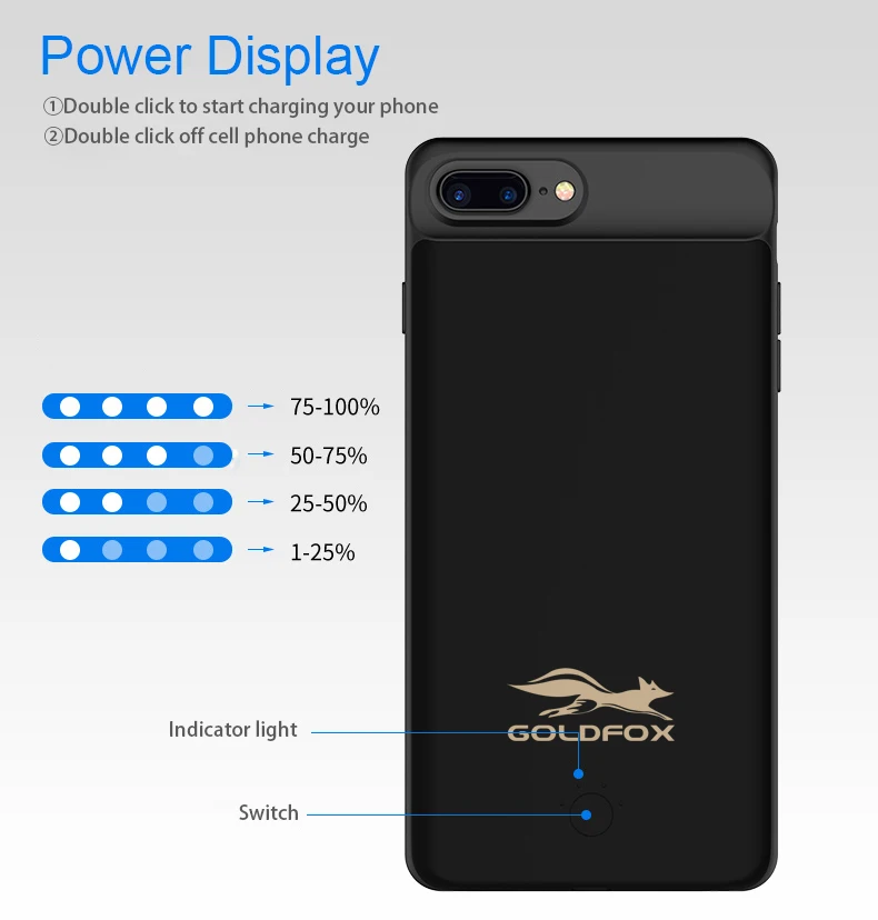 2500 мА/ч, внешняя Магнитная батарея Зарядное устройство чехол для iPhone 6, 6 S, 7, 8, Портативный резервного копирования ячейка внешнего аккумулятора чехол для батареи телефона чехол
