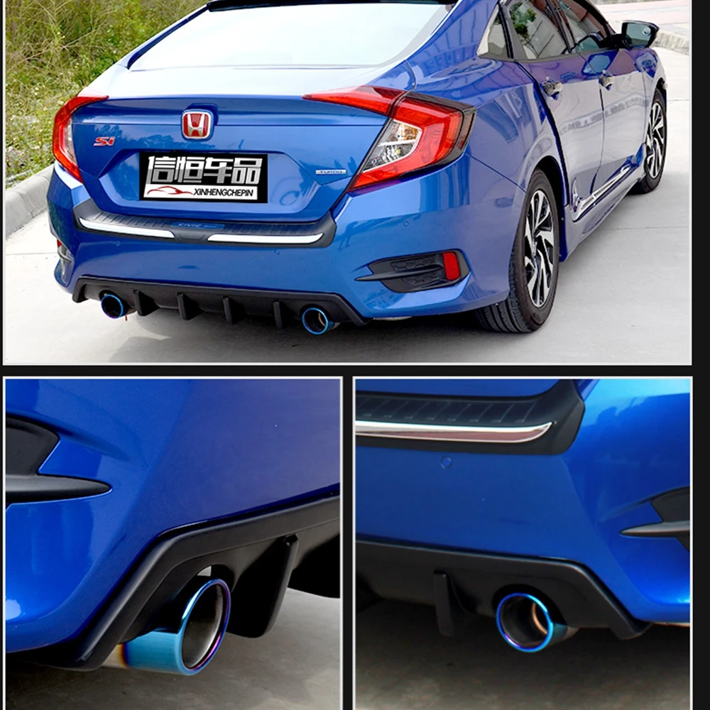 MONTFORD для Honda Civic ABS пластик черный Задний спойлер диффузор бампер Защита Защитная Накладка для автомобиля Стайлинг