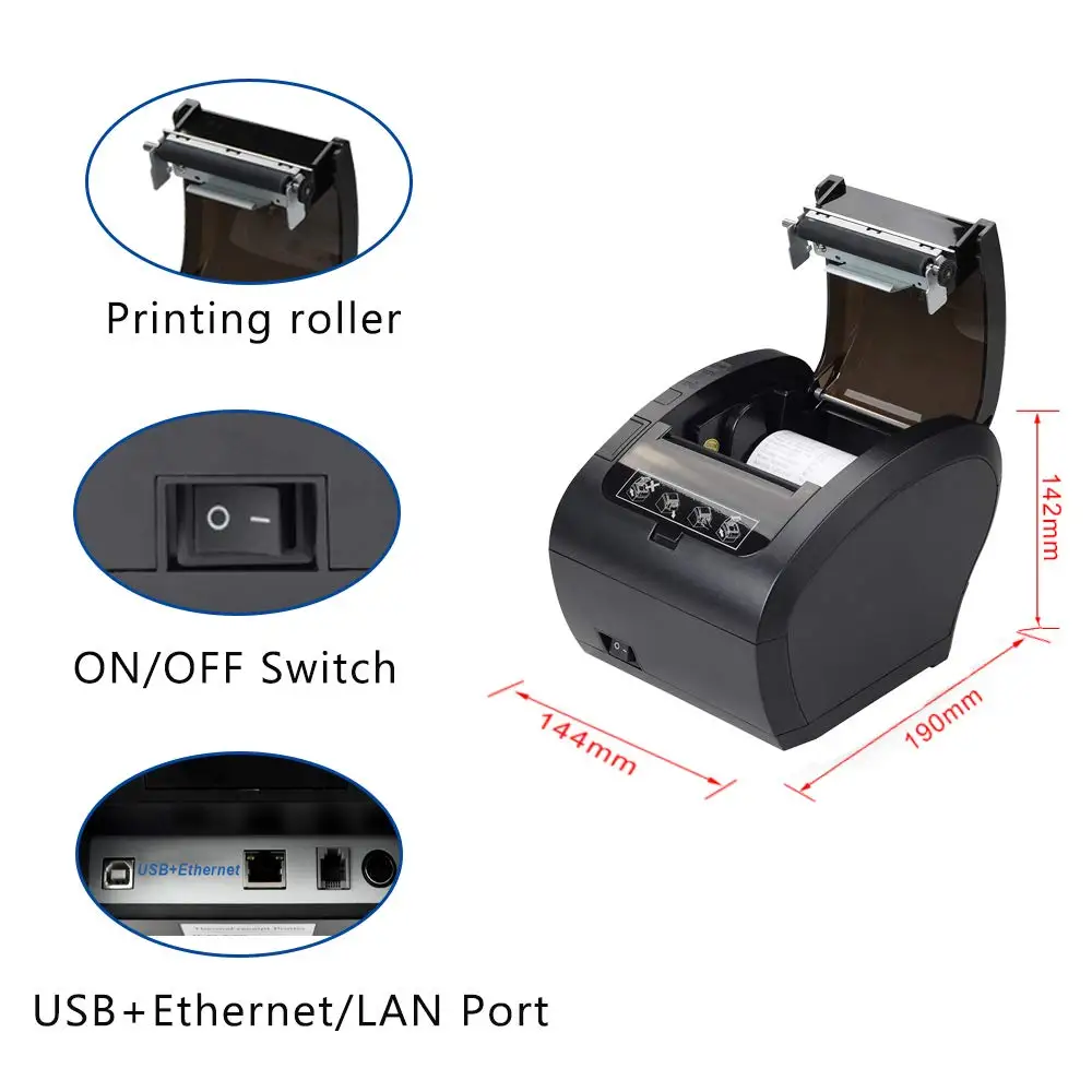 NETUM 80 мм Термопринтер автоматический резак Ресторан кухонный чековый Принтер USB+ Серийный+ Ethernet WIFI Bluetooth принтер