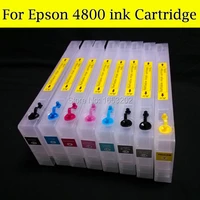 8 color refill ink cartridge for epson 4800 with chip resetter stylus pro 4800