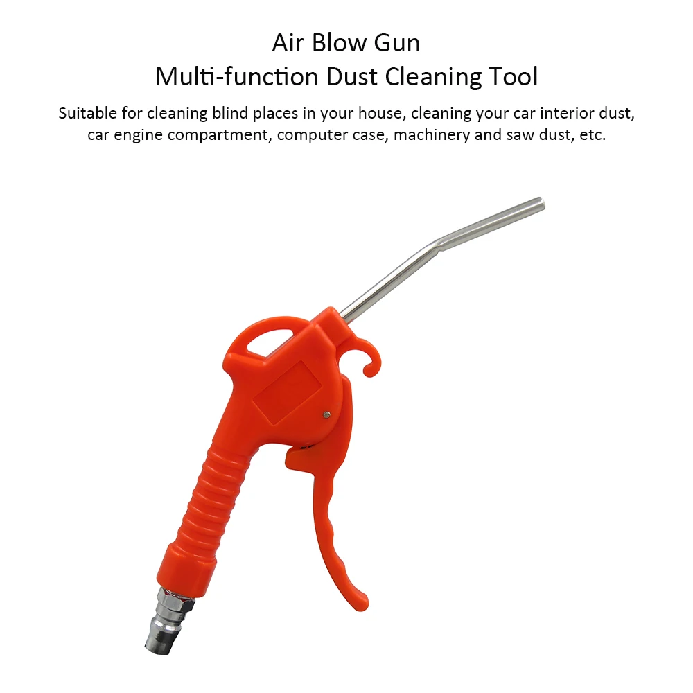 Air Blow Gun Red Plastic Handle Angled Bent Nozzle Air Duster Blow Gun Cleaner Air Blower Duster Blow Dust Gun Pneumatic Tool