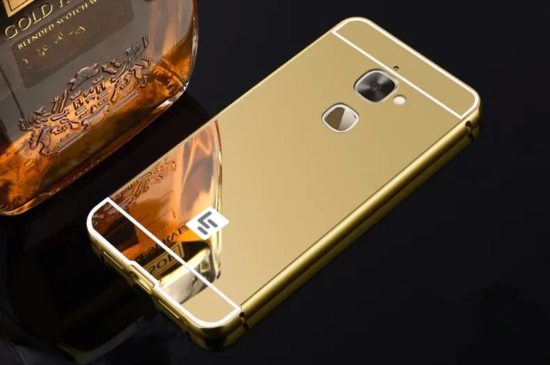 Gold Роскошные зеркальные чехлы из розового золота для LeEco Letv Le Max 2X820, алюминиевая металлическая рамка, чехол для LeMax 2 Max2 - Цвет: Gold